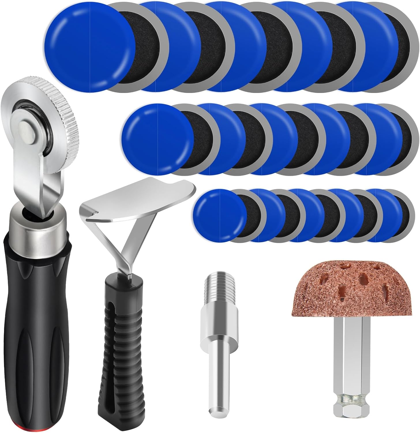 30 + 3-teiliges Reifenflicken-rollen-set, Reifenreparaturwerkzeug Zum Schleifen Von Autos, Reparatur-polierscheibe/innenauskleidungsschaber/30-teiliges Radflicken-set (32/42/58 Mm)