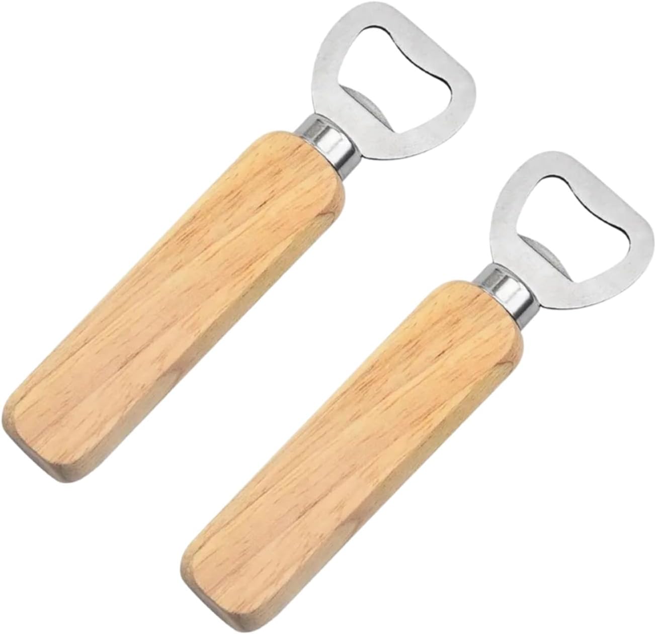 Flaschenöffner Aus Holz: 2 Stück Bierflaschenöffner, Flaschenöffner Aus Edelstahl Mit Holzgriff, Flaschenöffner Aus Holz Für Zuhause, Bar, Camping