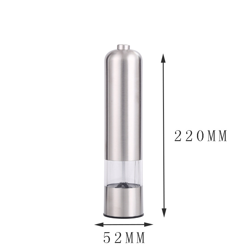 Elektrische Pfeffermühle, Salzmühle Aus Edelstahl, Automatische Gewürzmühle, Elektrische Mühlen Aus Gebürstetem Edelstahl, Einstellbare Rauheit Mit Led