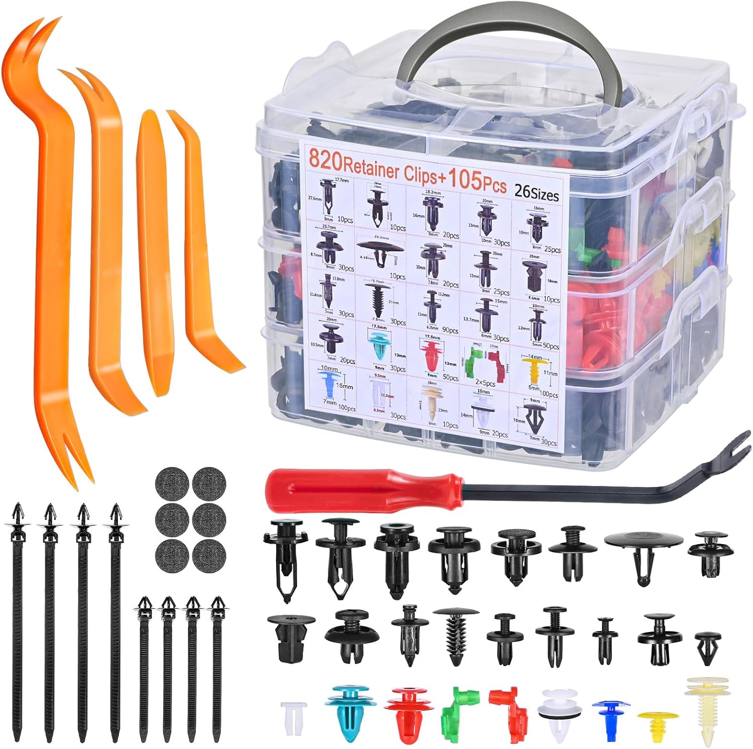 925-teiliges Auto-befestigungsclip-set, Universelle Türverkleidungs-clips Und Stoßstangenbefestigungen, Mit Entfernungswerkzeugen.