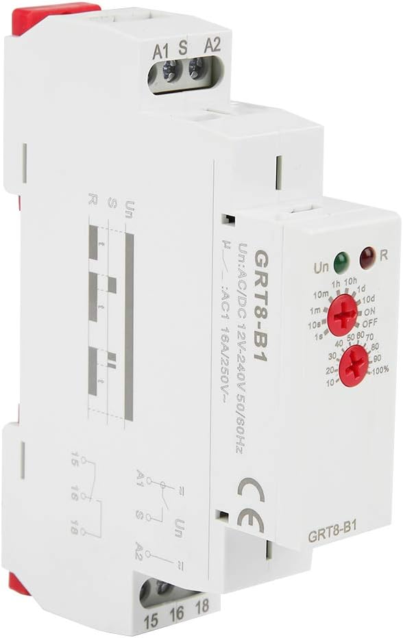 Abschaltverzögerungsrelais, Ac/dc 12 V 240 V Grt8-b1 Mini-zeitverzögerungsrelais Mit Led-anzeige, Din-schienen-verzögerungsrelais