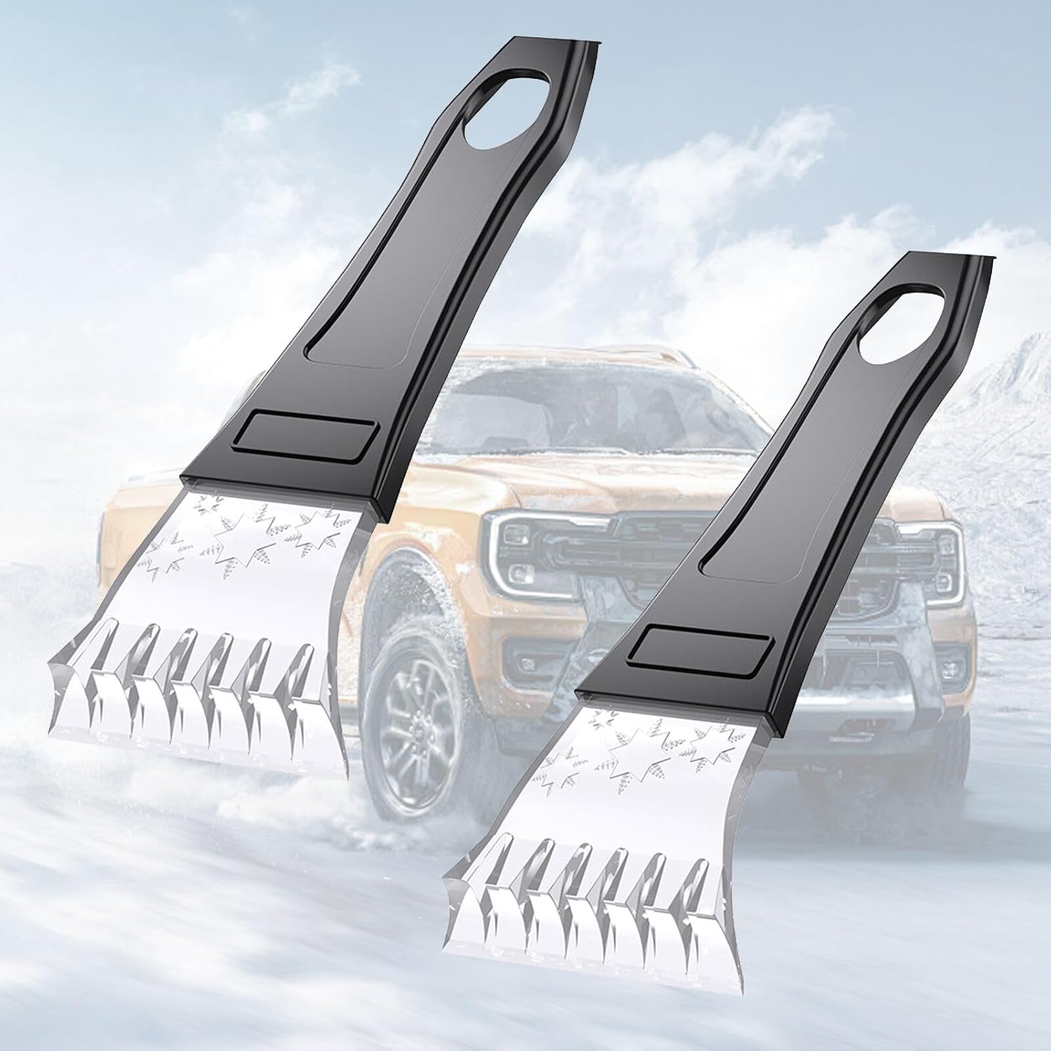 Auto-windschutzscheiben-schaber, 2 Stück, Schnee, Auto-windschutzscheiben-schaber, Professioneller Auto-frost-rakel, Auto-eiskratzer, Langlebiger Eiskratzer, Auto-windschutzscheiben-rakel, Winter