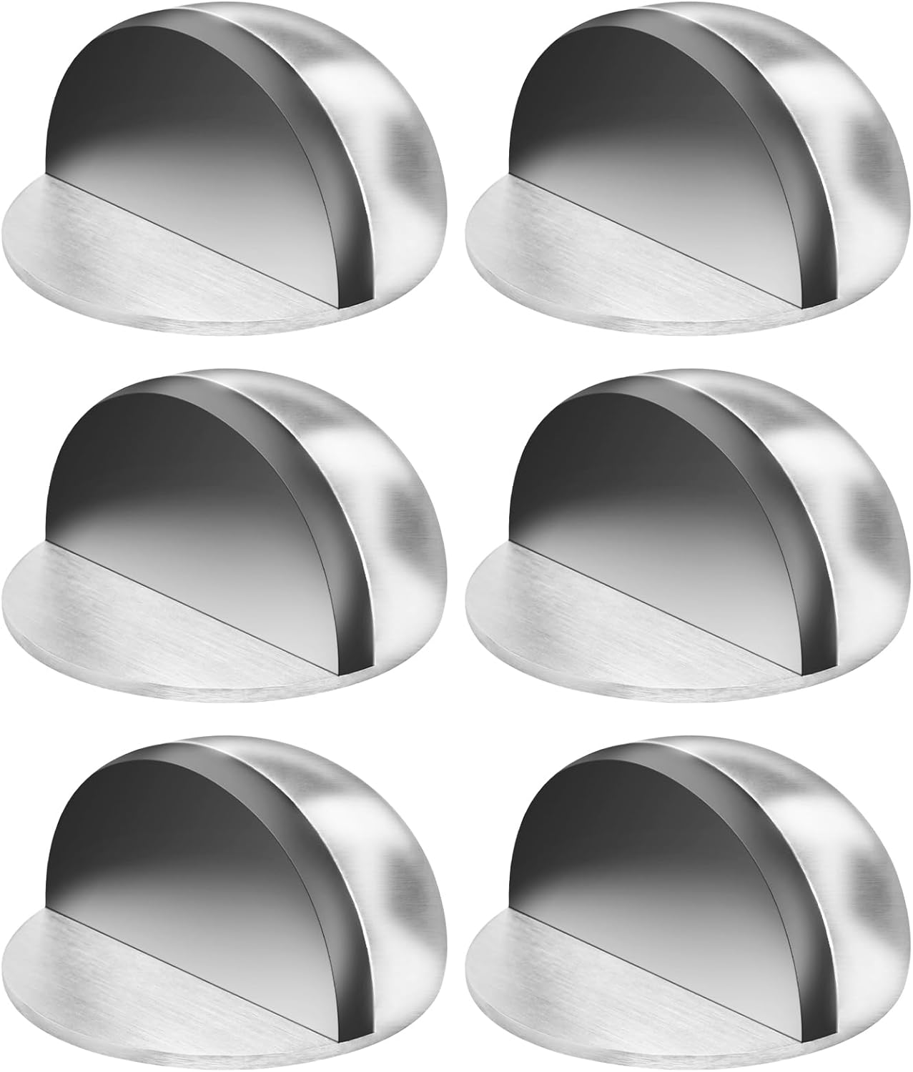 Türstopper, [6er-set] Selbstklebende Türstopper Aus Edelstahl Mit 3m-klebepad, Ovaler, Halbmondförmiger Bodentürstopper, Verdeckter Wandschutz Für Alle Hartböden