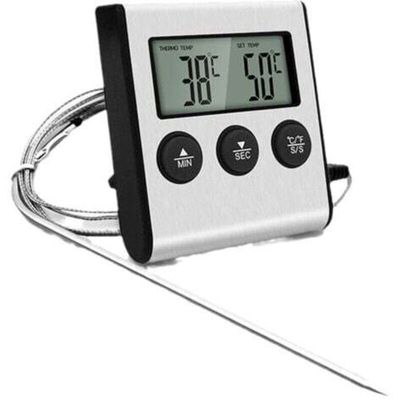 [niemals Verwendet] Fleischthermometer Zum Kochen, Lebensmittelthermometer Mit Sonde Zum Grillen Von Fleisch, Barbecue, Wasser, Milch, Wein, Flüssigkeiten Mit Sonde Ud09