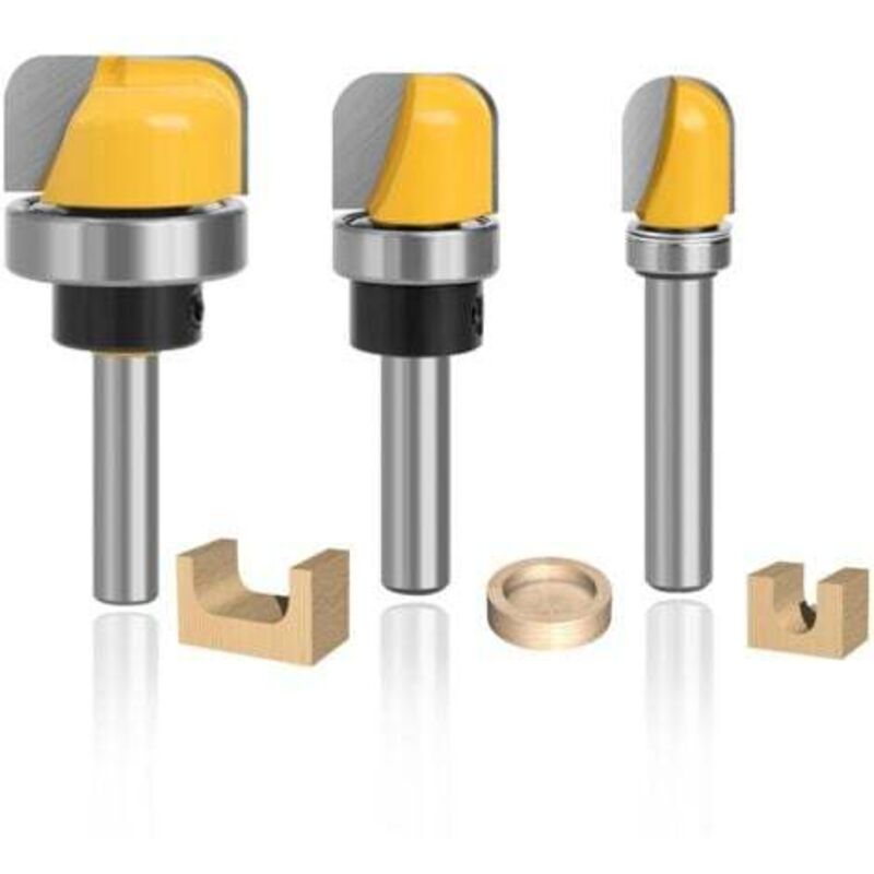 [niemals Verwendet] 3-teiliges Rundfräser-set Für Holz, 8-mm-hartmetallfräser, Fräser Für Weich- Und Hartholz, Spanplatten Und Mdf