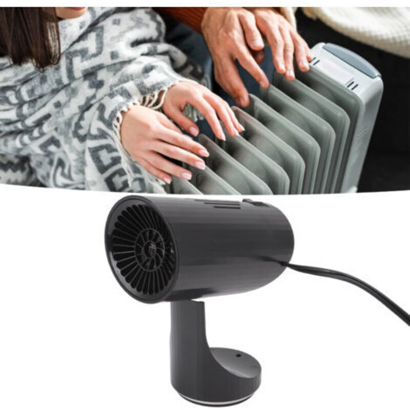 [niemals Verwendet] Tragbare Schwarze Autoheizung, Schnelles Aufheizen, Automatischer Überhitzungsschutz, Scheibenenteiser, 150 W, 12 V