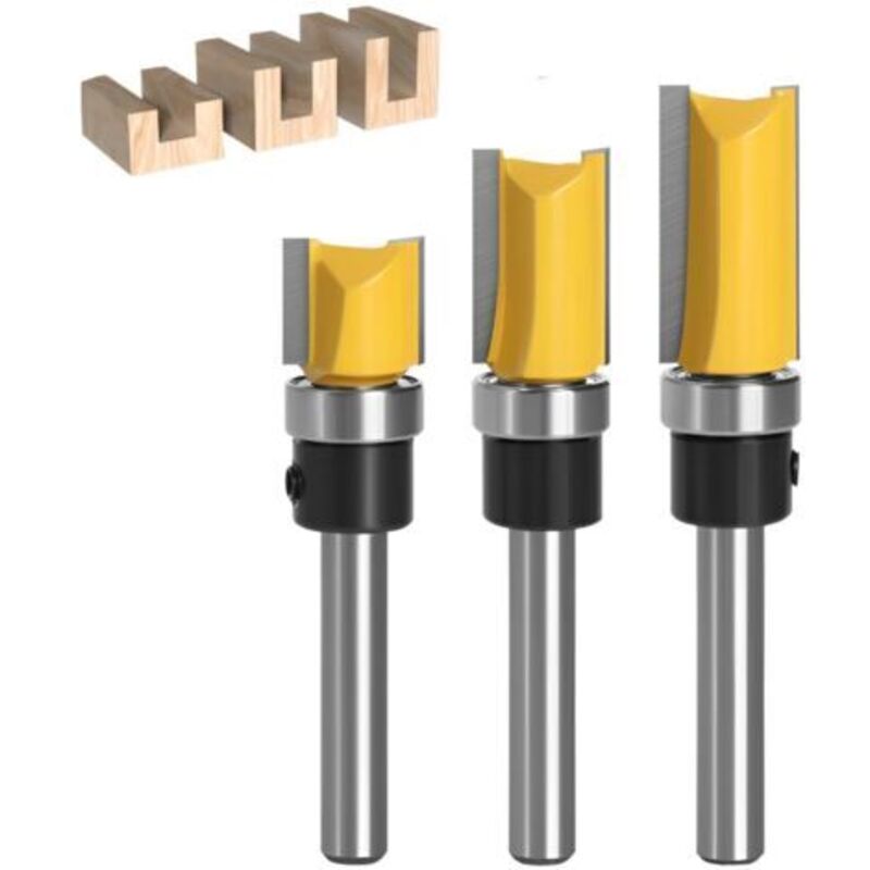 [niemals Verwendet] Set Mit 3 Fräsern, 1/4 Griff, Metallfräser Für Die Holzbearbeitung, Für Massivholz, Professionelles Schneidwerkzeug Für Spanplatten, Mdf Usw.