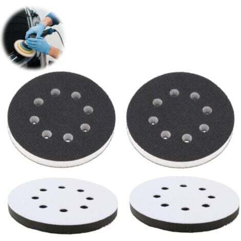 [niemals Verwendet] 4-teiliges Set Aus 125-mm-schaumstoff-zwischenpads Mit 8 Löchern Für Runde Und 125-mm-polierscheiben Sowie Schwamm-zwischenpads Für Schleifscheiben Und Polierplatten