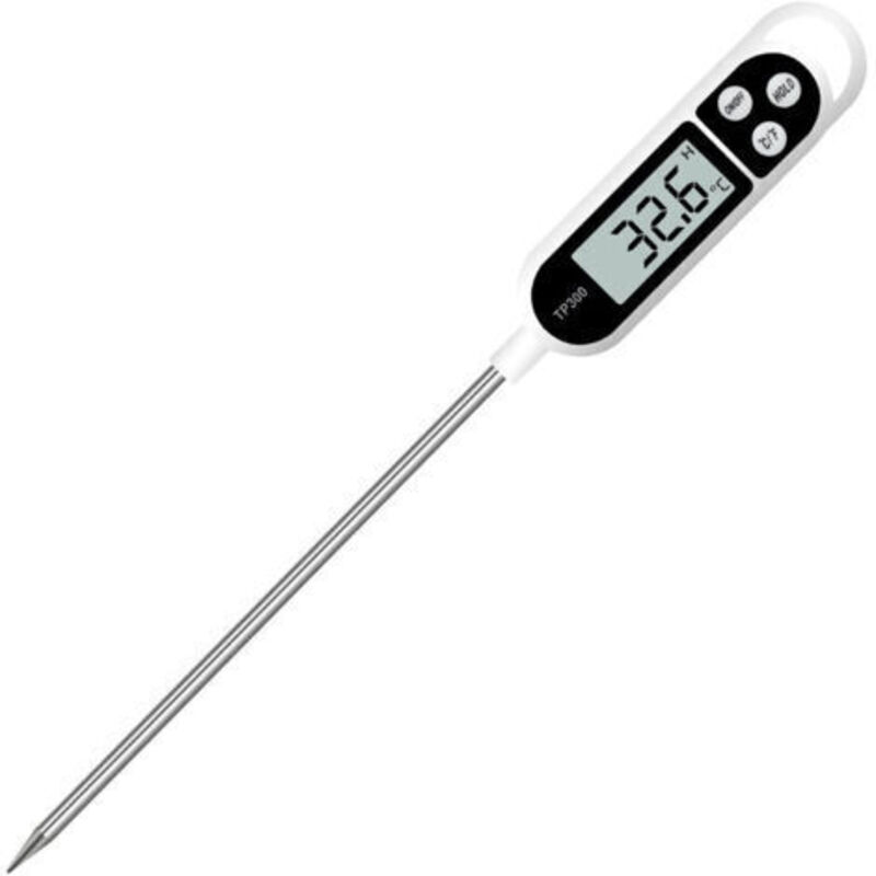 [niemals Verwendet] Digitales Küchenthermometer, Haushaltsthermometer, Ofenthermometer, Kochthermometer, Lange Sonde, Korrosionsschutz, Umschaltbar Zwischen °c Und °f Zum Kochen Und Grillen