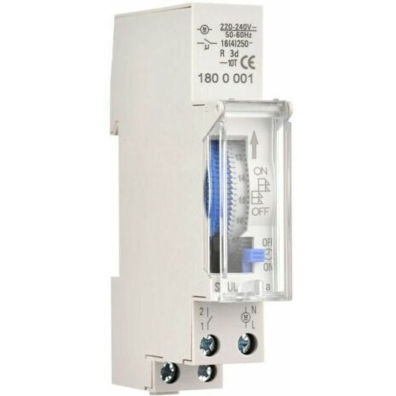 [niemals Verwendet] Mechanischer 24-stunden-timer, Mindestzeit 15 Minuten, Schienenmontage, Integrierter Akku, Sul180a Ac220–240v Grau