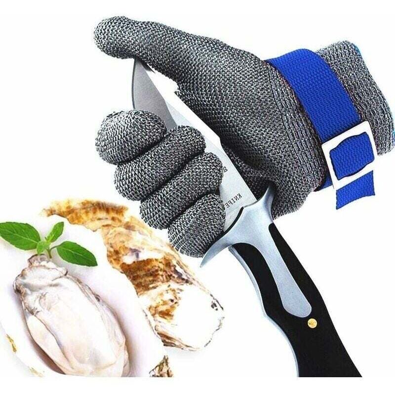 [niemals Verwendet] Schnittfeste Metzgerhandschuhe, Schutzklasse 9 - Edelstahlgewebe Mit Rostbeständigem Faden (groß)