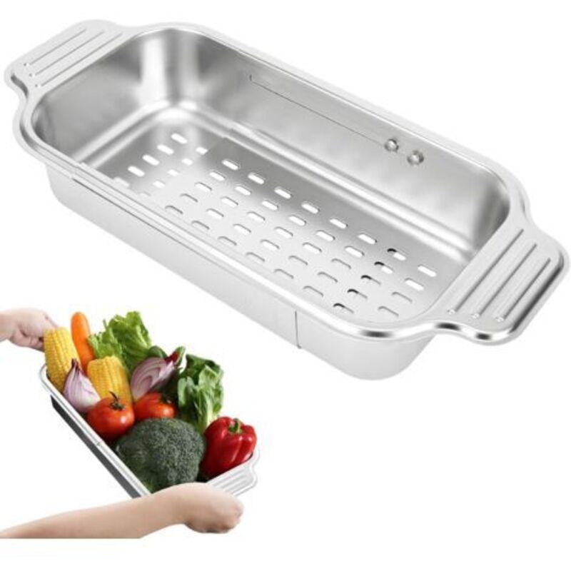 [niemals Verwendet] Spülbecken-sieb, Küchensieb Aus Edelstahl, Ausziehbares Abtropfsieb, Abtropfsieb Für Die Spüle, Zum Waschen Von Gemüse Und Obst, Zum Abtropfen Von Gekochten Nudeln Und Trockenem Ge
