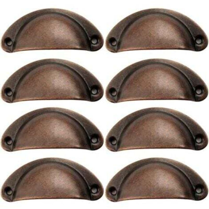 [niemals Verwendet] 8-teiliges Set Muschelgriffe, Retro-muschelgriffe, Schubladengriffe, Möbelgriffe Für Kleiderschränke, Schränke, Schubladen (antikrot)