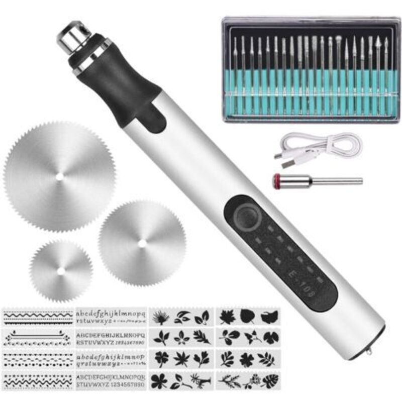 [niemals Verwendet] Elektrischer Gravierstift Aus Silber, Gravierwerkzeuge, Mini-gravierwerkzeug, Elektrische Gravierstifte Für Heimwerkerprojekte Mit Holz, Figuren Und Schmuck