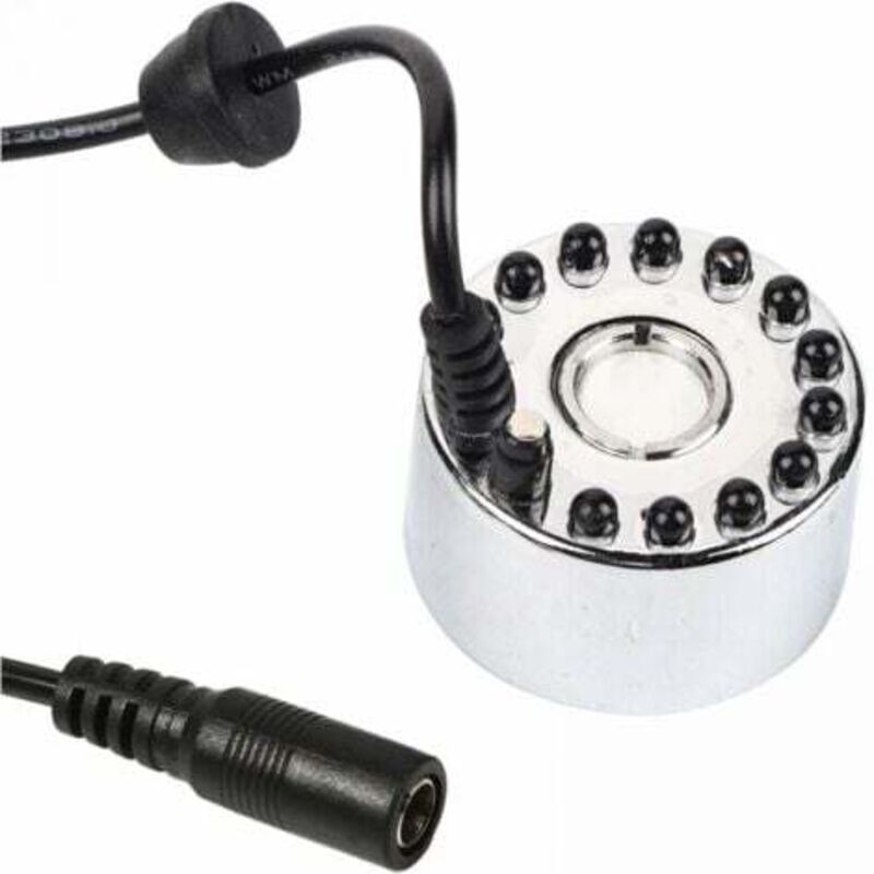 [niemals Verwendet] Variabler Ultraschall-zerstäuber, Fontänen-zerstäuber, Luftbefeuchter, 12 Leds, 24 V, Farbe (dreifarbiger Farbverlauf-zerstäuber + Eu-stecker), Ultraschall-led-zerstäuber