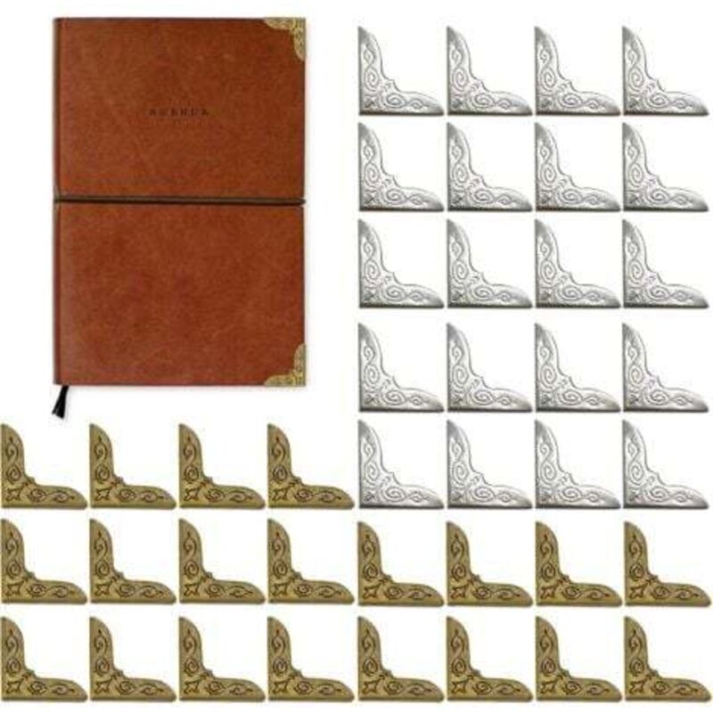 [niemals Verwendet] 40 Stück Eckenschutz Aus Metall, Eisen, Vintage-retro-eckenschutz, Buchecken-eckenschutz, Vintage-eckenverzierung