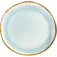 6 Speiseteller, 28 Cm, Glasiertes Reaktives Steinzeug, Anthrazitfarbene, Genarbte Außenseite, Kollektion Shadow Aqua, Für Den Täglichen Gebrauch Und Gesellige Mahlzeiten