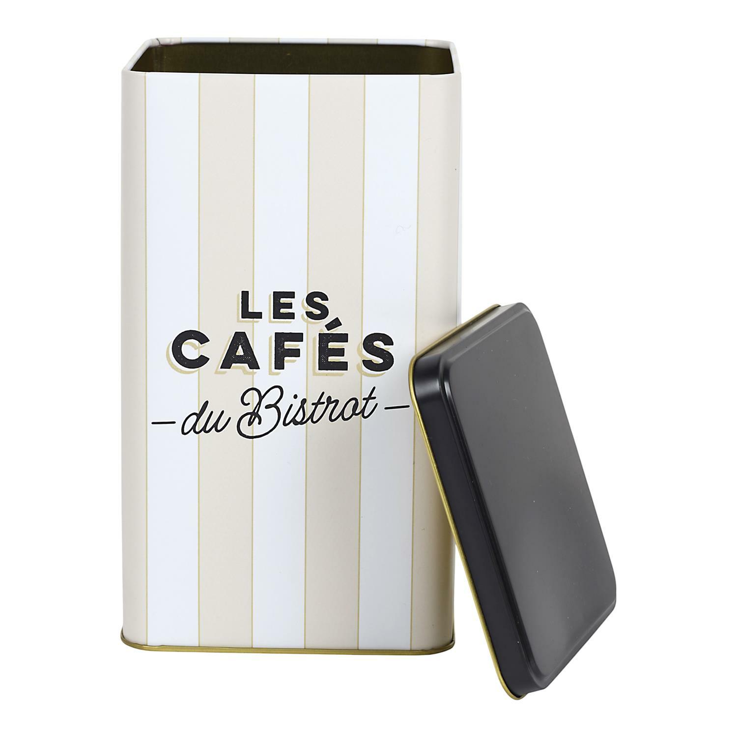 Bistrot-kaffeedose, Beige Streifen