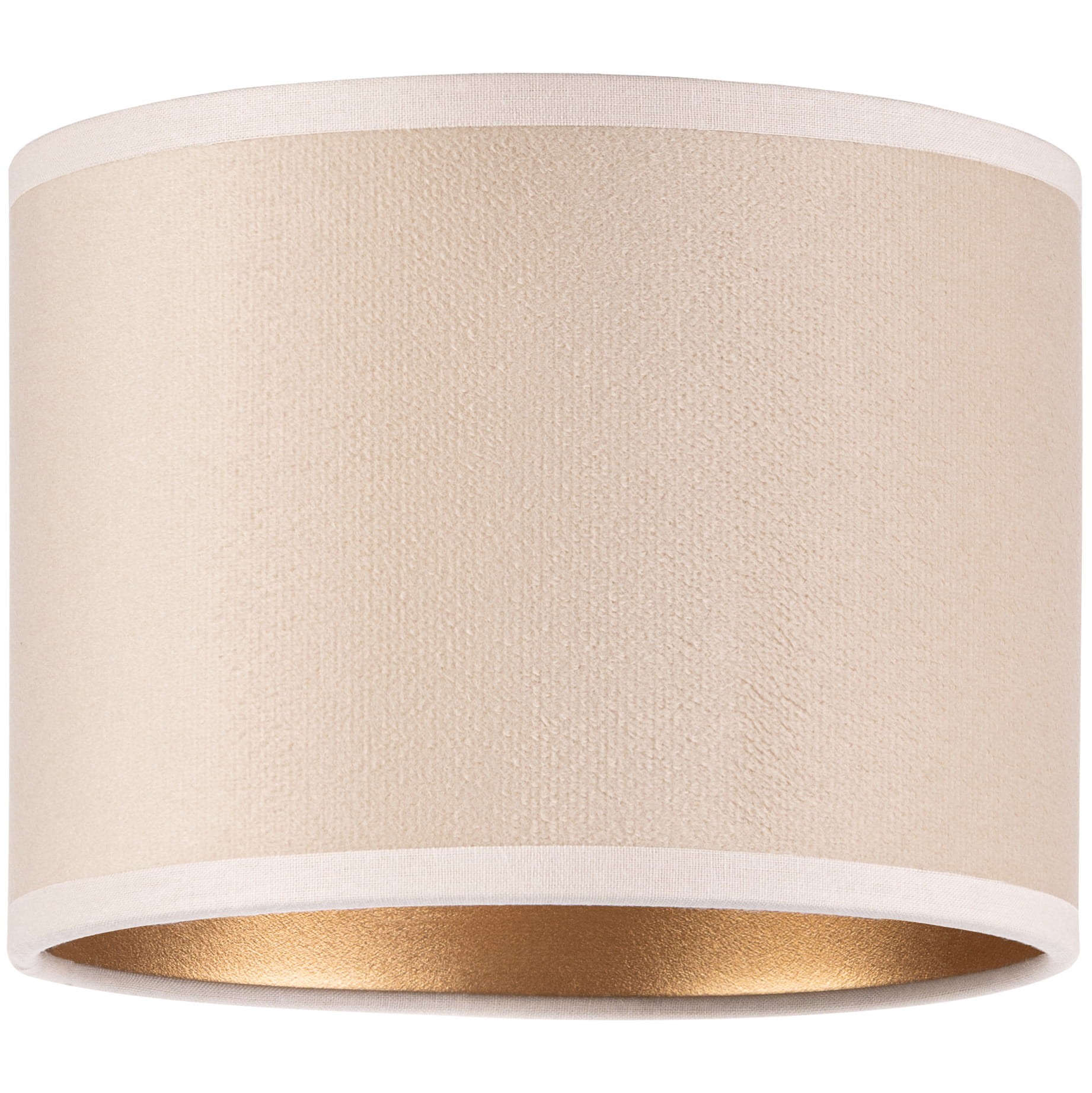 Tornado-lampenschirm, Rund, 16 Cm, Beige-goldener Samt