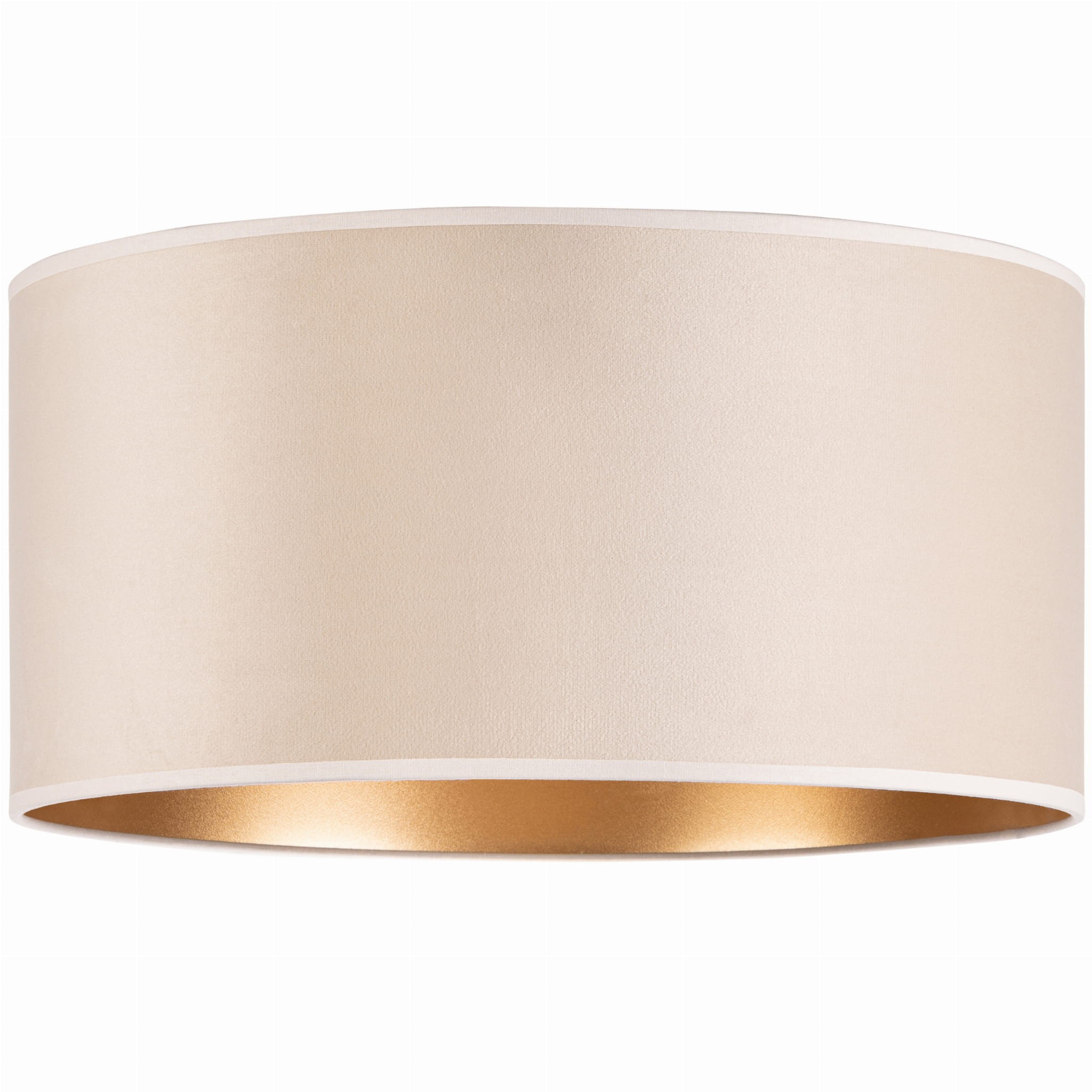 Tornado-lampenschirm, Rund, 40 Cm, Samt, Beige-gold