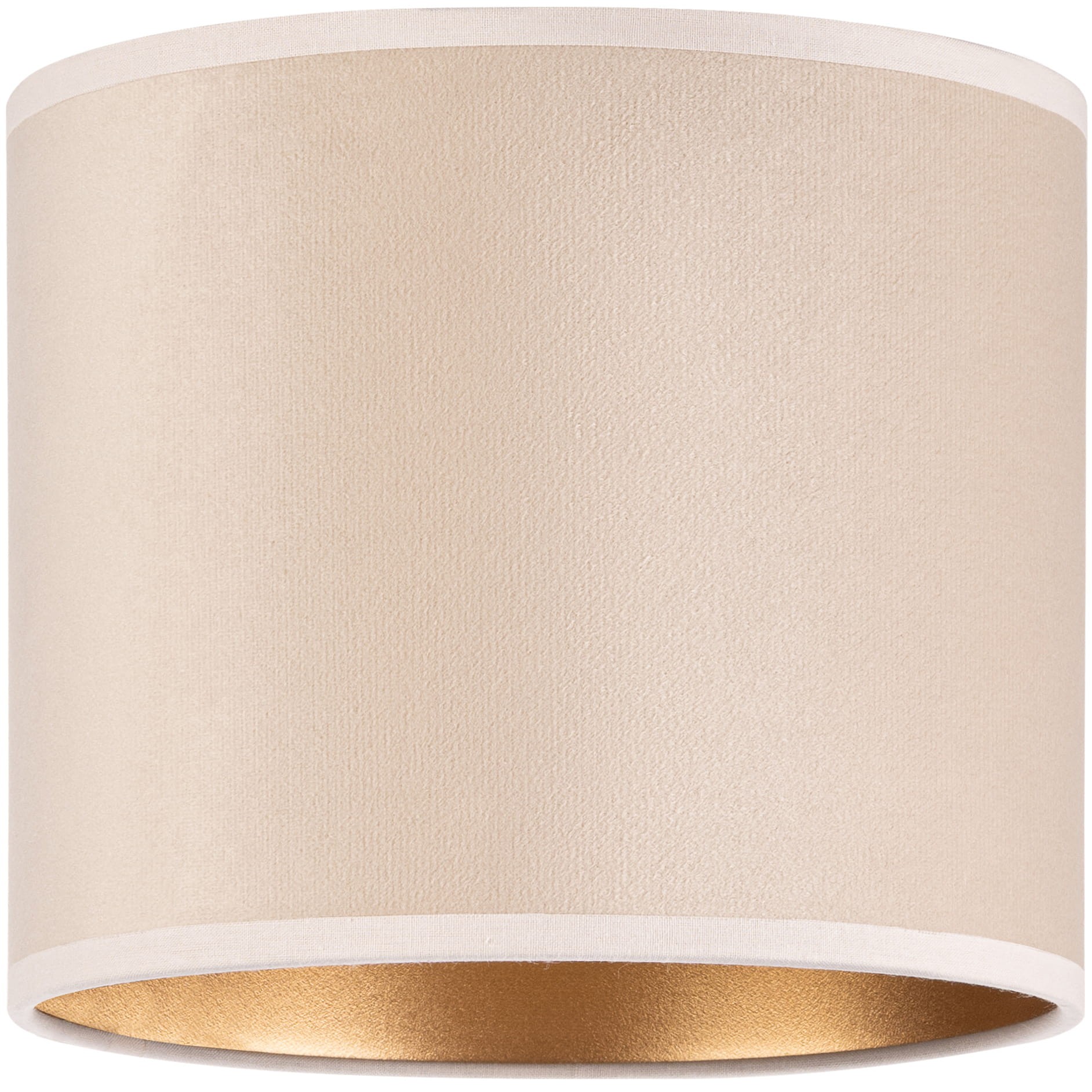 Tornado-lampenschirm, Rund, 20 Cm, Beige-goldener Samt