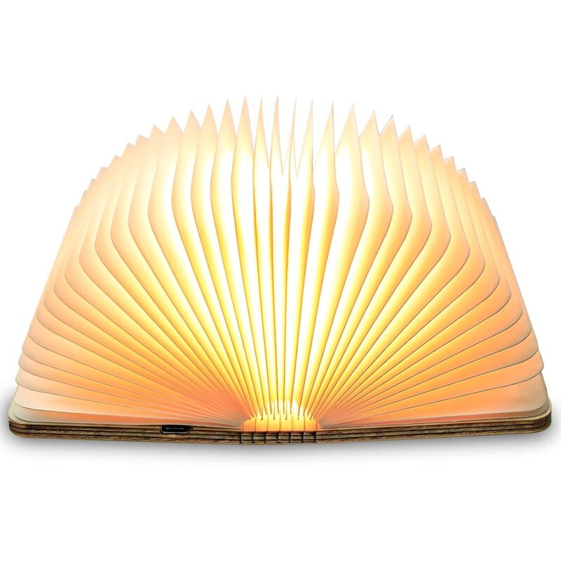 Faltbare, Magnetische, Per Usb Aufladbare Led-leselampe Aus Naturholz (2000 Mah) – Originelle Geschenkidee – Ulisem