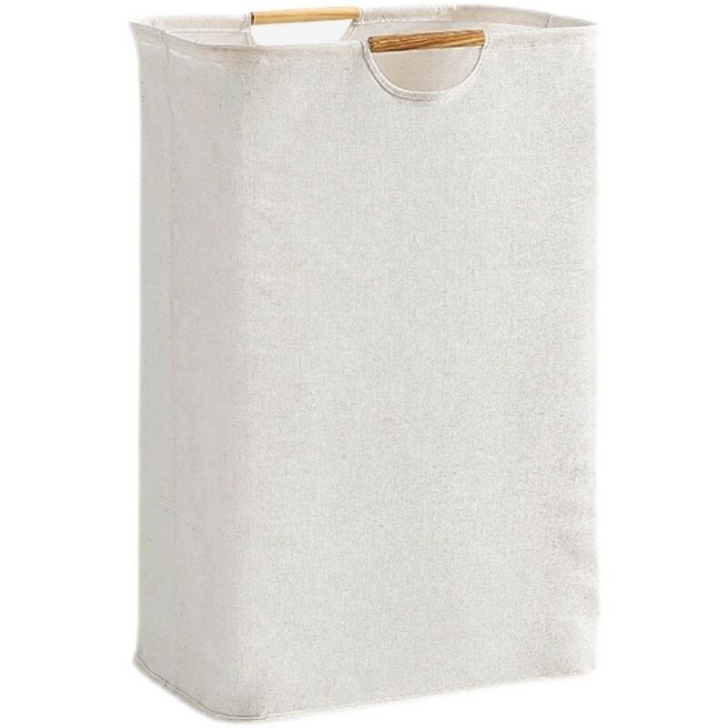 Faltbarer Wäschekorb 30 X 30 X 40 Cm – Griff – Wasserabweisende Beschichtung – Für Kleidung, Handtücher, Spielzeug – Reines Beige