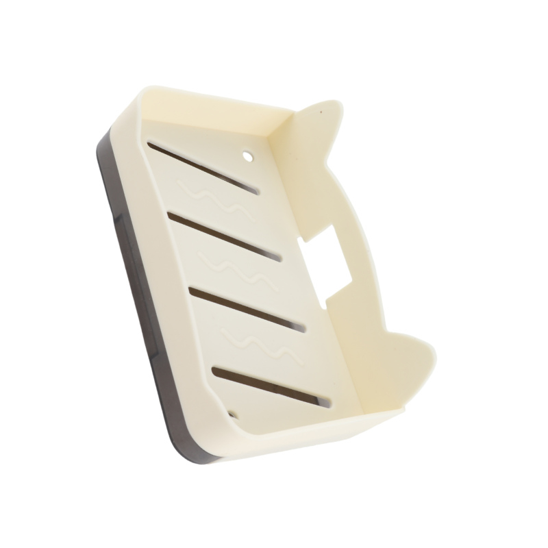 Quadratische, Wandmontierte Seifenschale Ohne Löcher Mit Abtropffläche, Beige, Für Das Badezimmer.