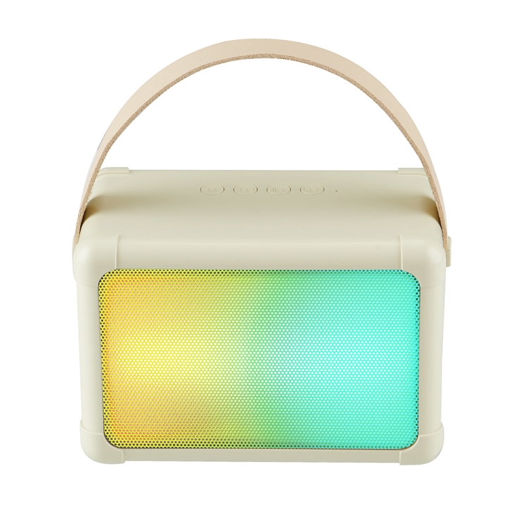 Tragbarer Bluetooth-lautsprecher Mit Rgb-beleuchtungseffekten, Mini-karaoke-lautsprecher Für Zuhause. Stil: Lautsprecher (beige)