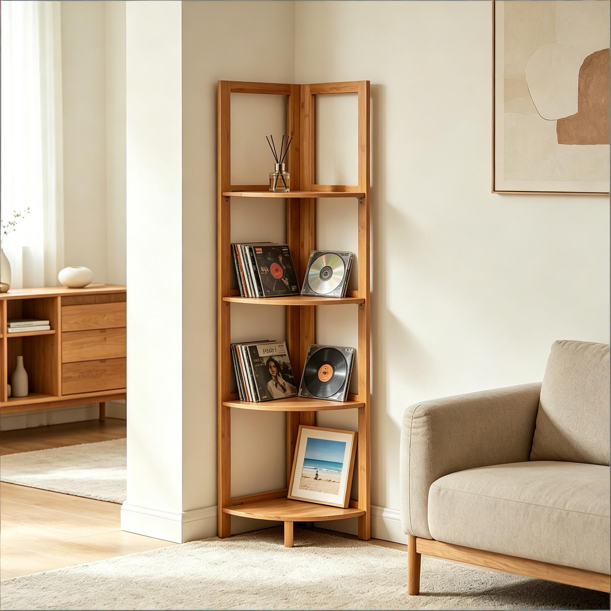 Klappbare Eckregale Für Die Küche – Wand- Oder Bodenmontage Mit 4 Ebenen, Ideal Für Küchenutensilien, Bücher, Gewürze Und Zubehör – Stabile Konstruktion Und Platzsparend