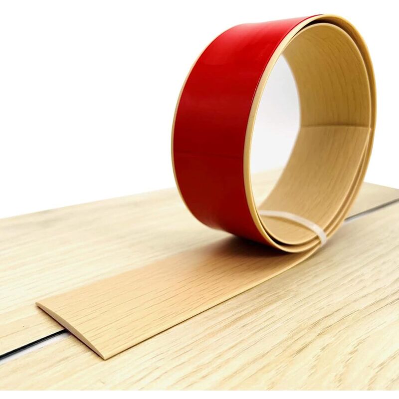 Selbstklebende Übergangsleiste Für Bodenbeläge, Glatte Kantenleiste Für Verbundbodenbeläge, 5 Cm Breit (1 Meter, Beige).