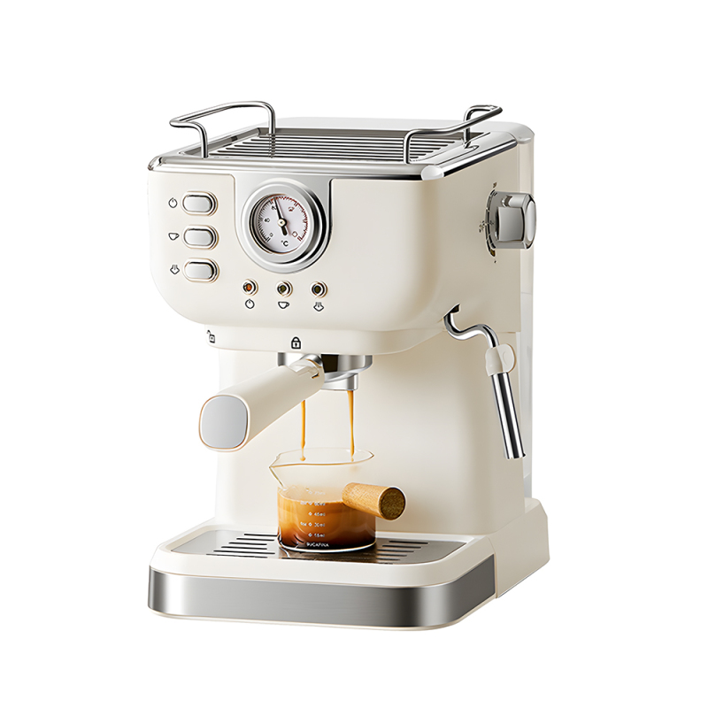 20-bar-espressomaschine Aus Edelstahl Mit Milchaufschäumer Und Dampfdüse, 2-in-1, 850 W, 1,5 L Wassertank