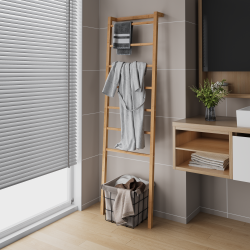 Bambus-handtuchhalter – Umweltfreundliche Und Nachhaltige Wandhalterung Für Das Badezimmer Im Minimalistischen, Modernen Design
