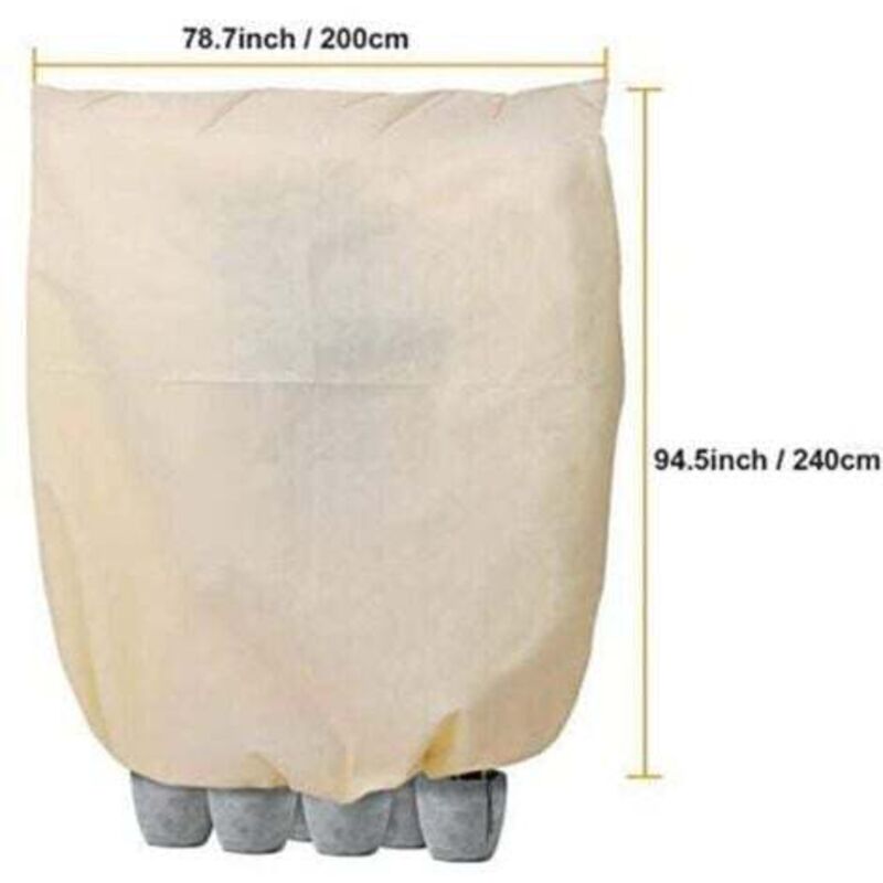 [niemals Verwendet] Winterliche Pflanzenabdeckung (200 X 240 Cm), Winterschutzhülle Für Pflanzen, Vliesstoff, Beige