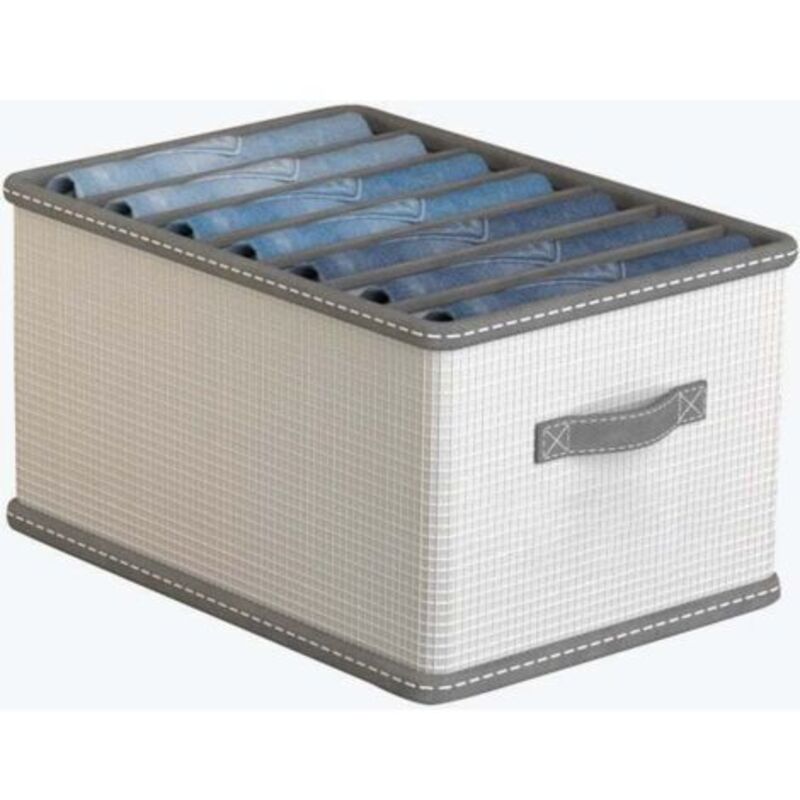[niemals Verwendet] Faltbarer Aufbewahrungskorb, Kleideraufbewahrungsbox, Kleiderorganizer, Riesiges 7-fächer-set, Graubeige