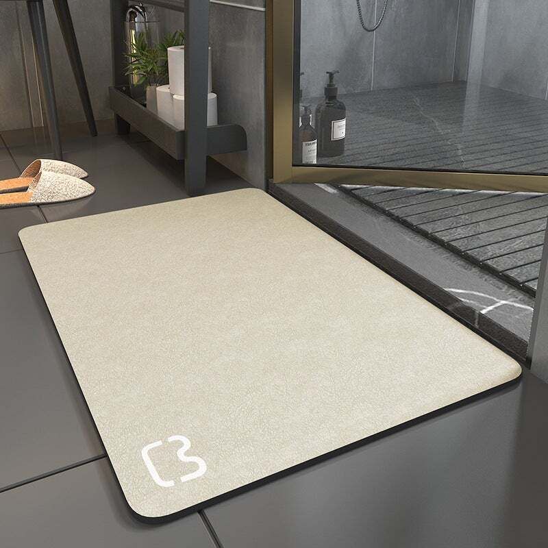 [niemals Verwendet] Diatomit Saugfähige, Schnelltrocknende, Rutschfeste Badematte, Beige – 60 X 90 Cm