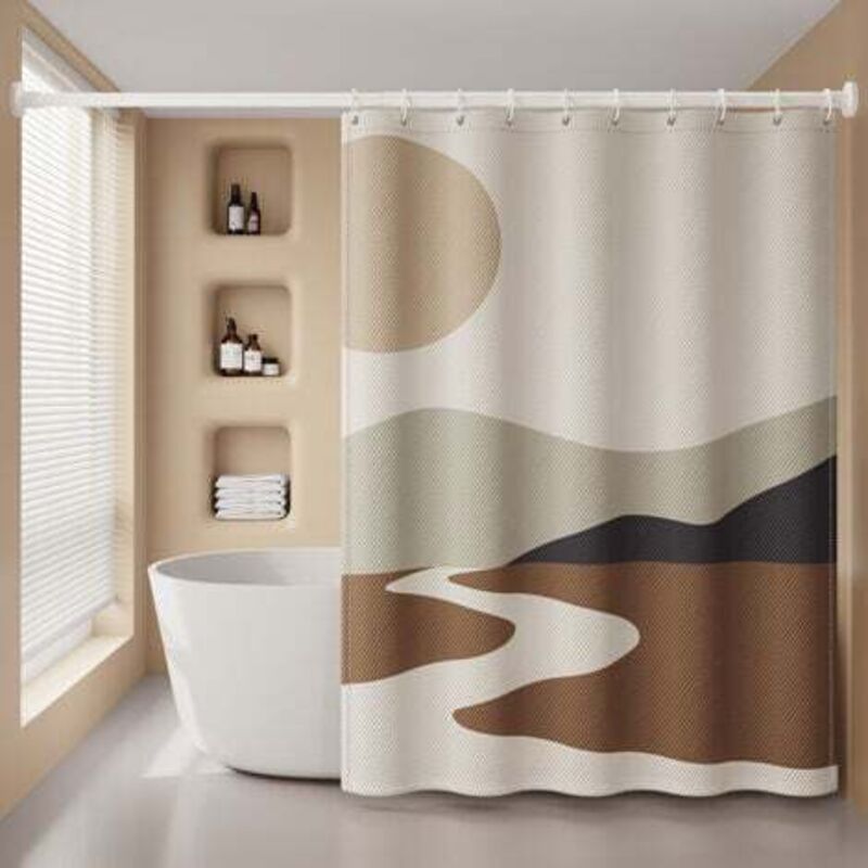 [niemals Verwendet] Duschvorhang (180 X 200 Cm) Mit 12 Haken, Schnelltrocknend (sunset), Wasserdichtes Polyestergewebe, Maschinenwaschbar, Badezimmervorhänge