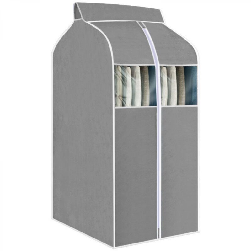 [niemals Verwendet] Beige Kleidersack Zum Aufhängen, Aufbewahrungstasche Für Kleiderorganizer Mit Transparenten Pvc-fenstern, Staubdichte Kleidersackabdeckung, 6048100 Cm