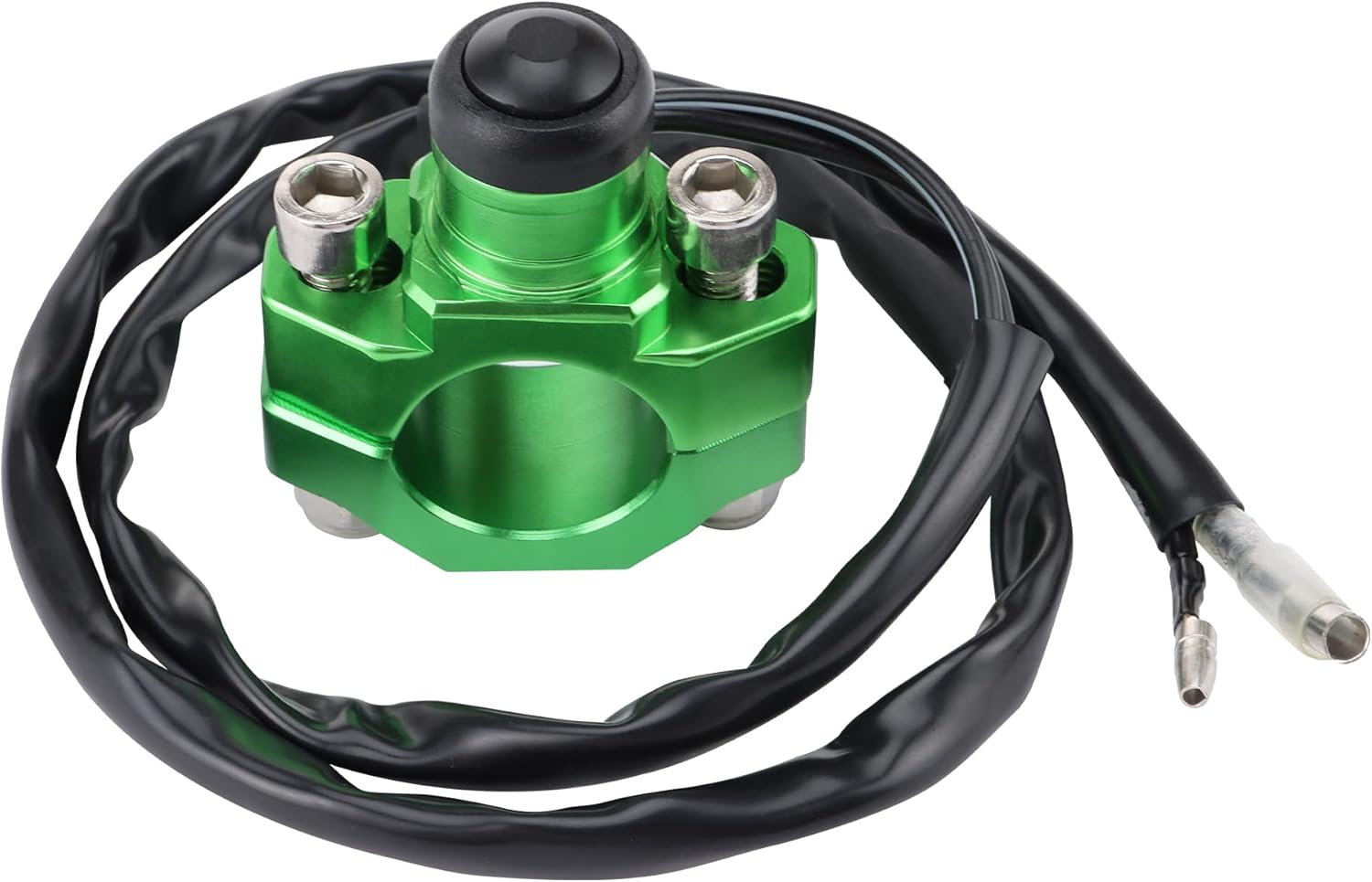 7/8" (22 Mm) Lenker-not-aus-schalter Mit 2 Drähten, Cnc-gefräst, Als Ersatz Für Yz250, Yz450, Wr250, Wr450 Atv, Roller, Quad, Motorrad Und Dirt Bike, Grün