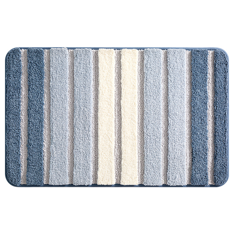 Rutschfester Badezimmerteppich, 50 X 80 Cm, Extra Weich, Maschinenwaschbar, Wasserabsorbierend, Blau