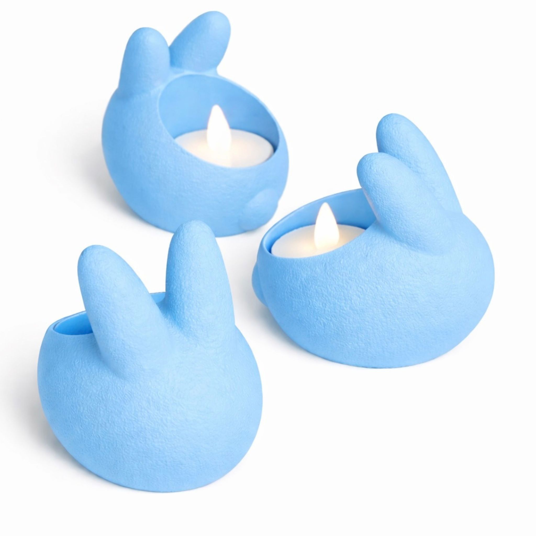 Osterhasen-kerzenhalter, Blau, 3er-set, Für Led-teelichter