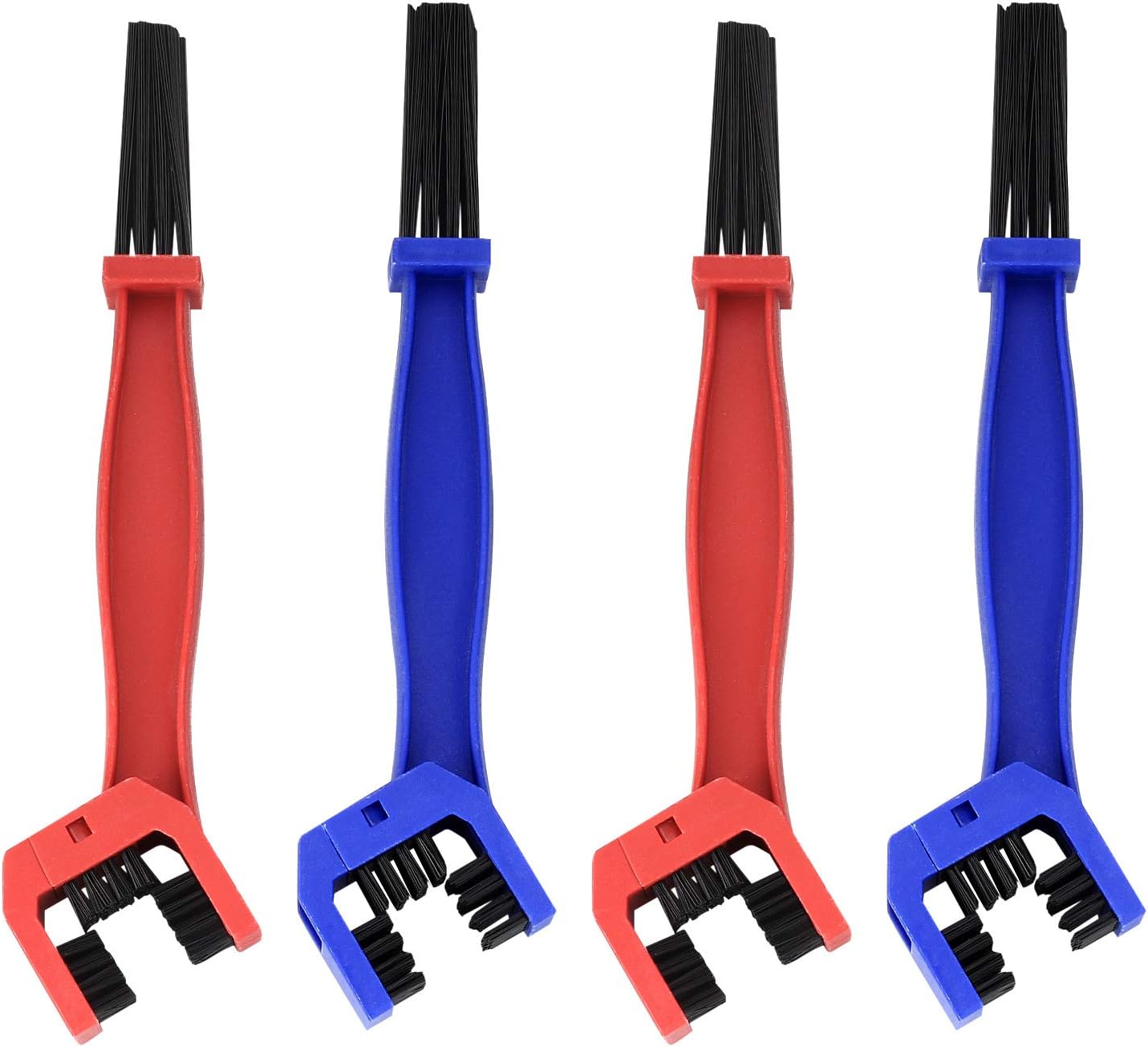 4 Stück Kettingreinigingsborstel, Kettingreiniger, Borstel, Fietsketting, Auto, Motorfiets, Schöne Borstel, Onderhoudsgereedschap, Rot/blau