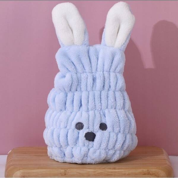 Ecarla Haarturban Schnelltrocknendes Handtuch Bunny Blue Rec55wz2