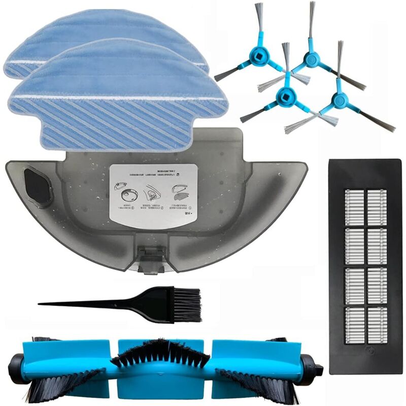 Wassertank + Reinigungstuch + 2 Seitenbürsten + Hauptbürste + Bürste Für Conga 3090 Serie Saugroboter.