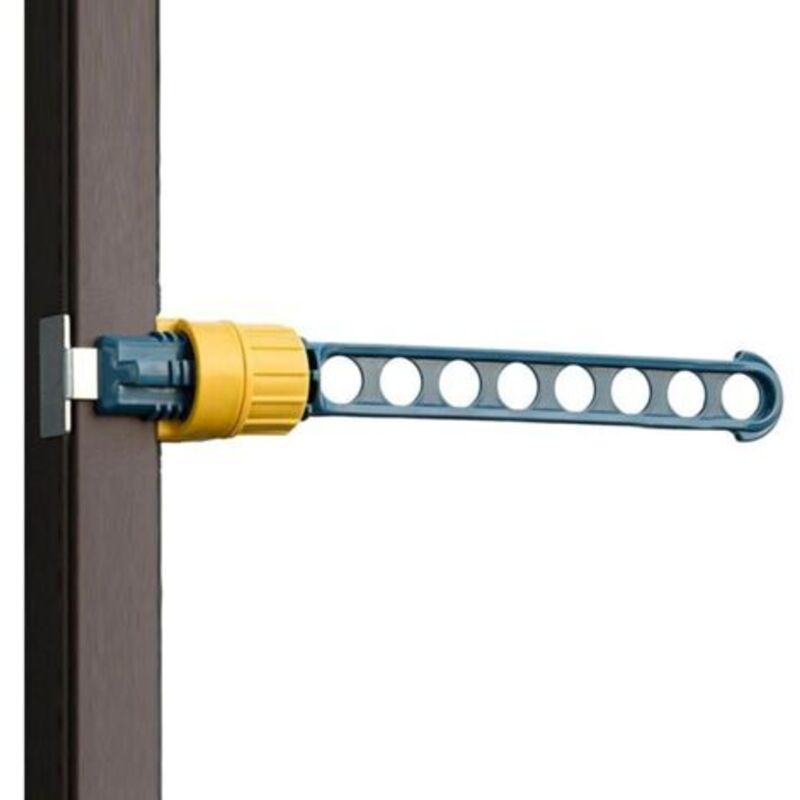 Blauer Fensterwäschetrockner Mit Wandhalterung, 8 Haken, Clip-kleiderbügeln, Verstellbaren Stangen, Für Den Innen- Und Außenbereich Geeignet - Ulisem