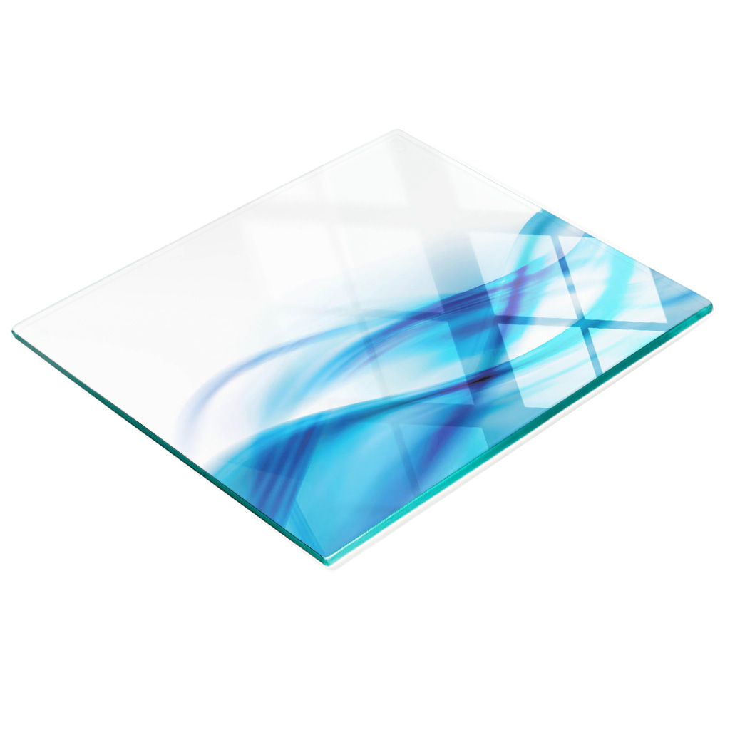 Multifunktionale Dekorative Glasplatte, Blaue Abstraktion, 60 X 52 Cm