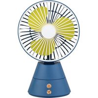 Usb-tischventilator Mit Oszillation – Blau, Wiederaufladbar, Geeignet Für Studentenzimmer, Nachttische, Kleine Büros Usw.