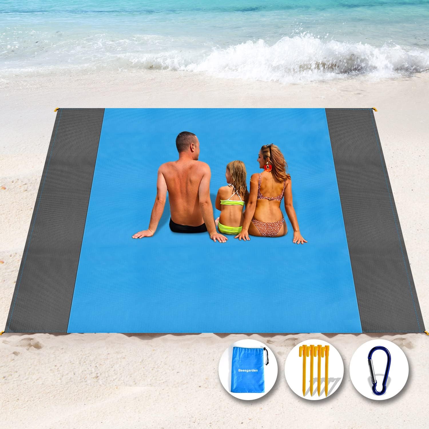Strandmatte, Picknickdecke, Extra Große Strandmatte, Sommer-must-have, Outdoor-decke Für Reisen, Camping, Wandern, Picknick, Blau.