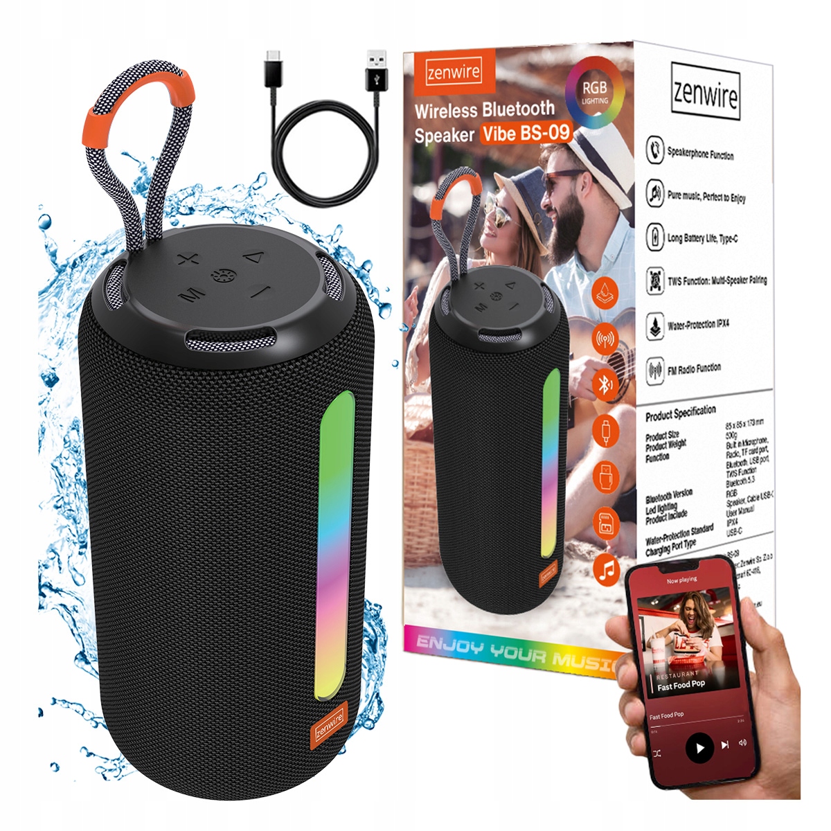Tragbarer Bluetooth-lautsprecher Mit Ukw-radio, Turm-boombox Und Mp3-funktion (26 W)