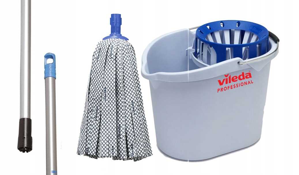 Supermop Eimer & Auswringer-set + Supermop Stiel + Supermop Ag Antibakterieller Einsatz Blau